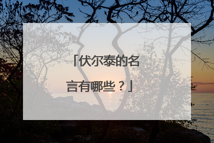 伏尔泰的名言有哪些?