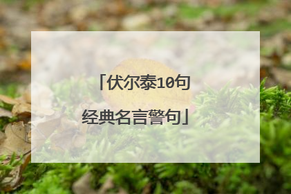 伏尔泰10句经典名言警句