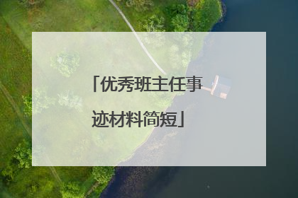 优秀班主任事迹材料简短