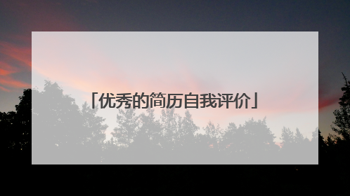 优秀的简历自我评价