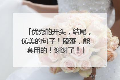 优秀的开头,结尾,优美的句子!段落,能套用的!谢谢了!