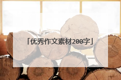 优秀作文素材200字