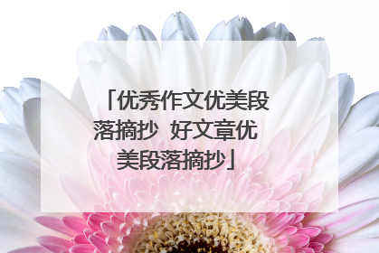 优秀作文优美段落摘抄 好文章优美段落摘抄