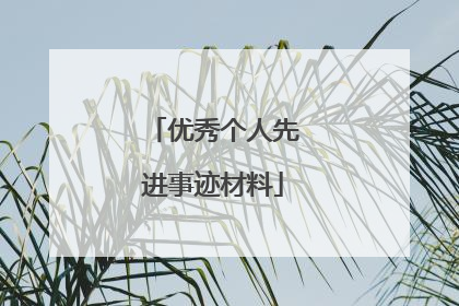 优秀个人先进事迹材料