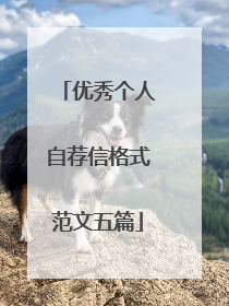 优秀个人自荐信格式范文五篇