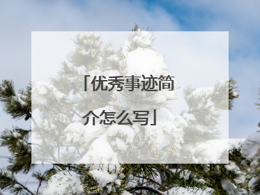 优秀事迹简介怎么写