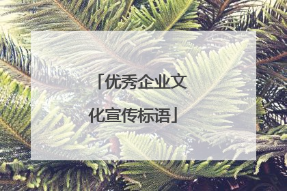 优秀企业文化宣传标语