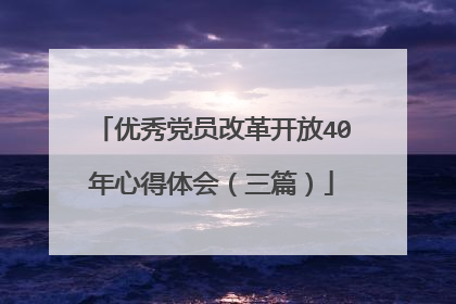 优秀党员改革开放40年心得体会（三篇）
