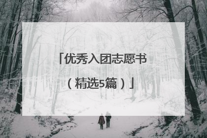 优秀入团志愿书(精选5篇)