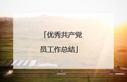 优秀共产党员工作总结