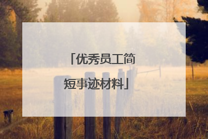 优秀员工简短事迹材料
