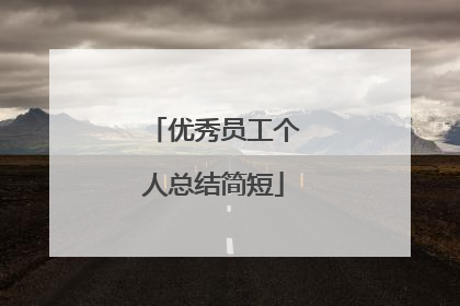 优秀员工个人总结简短