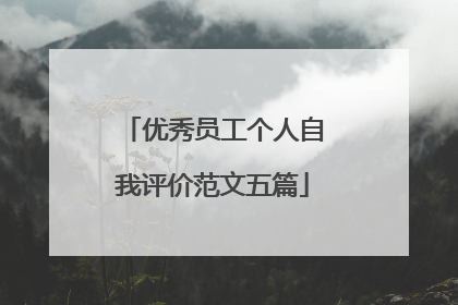 优秀员工个人自我评价范文五篇