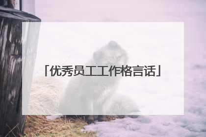 优秀员工工作格言话