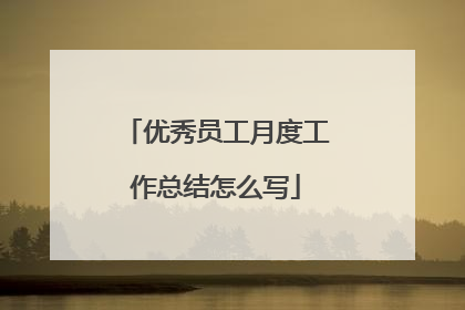 优秀员工月度工作总结怎么写