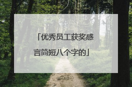 优秀员工获奖感言简短八个字的