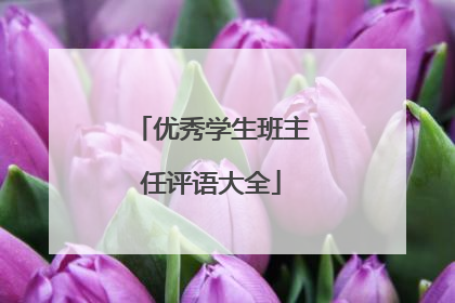 优秀学生班主任评语大全