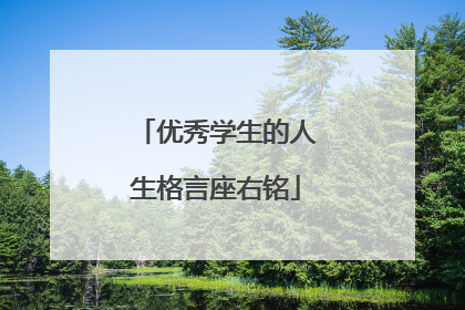 优秀学生的人生格言座右铭
