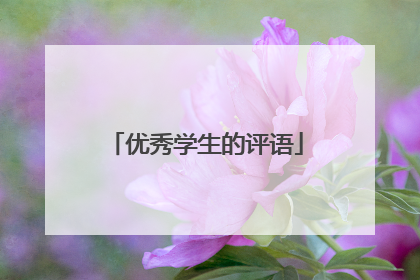 优秀学生的评语