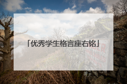 优秀学生格言座右铭
