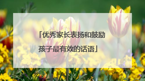 优秀家长表扬和鼓励孩子最有效的话语