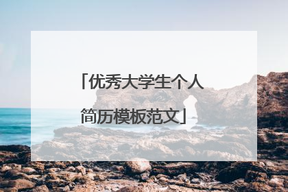 优秀大学生个人简历模板范文