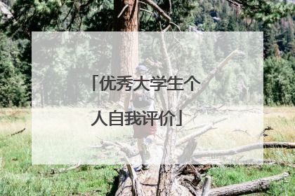 优秀大学生个人自我评价