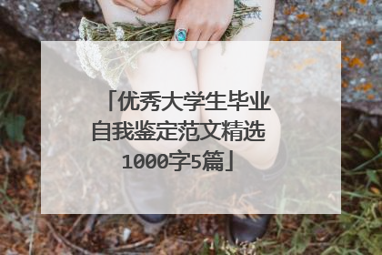 优秀大学生毕业自我鉴定范文精选1000字5篇