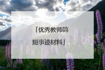 优秀教师简短事迹材料