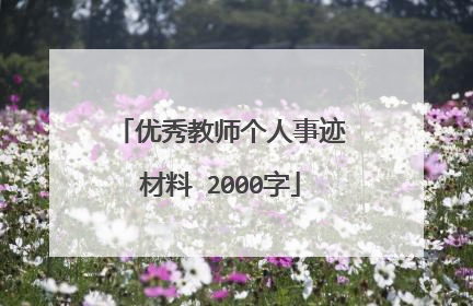 优秀教师个人事迹材料 2000字
