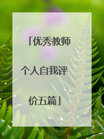 优秀教师个人自我评价五篇
