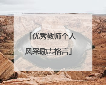 优秀教师个人风采励志格言