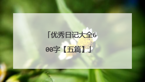 优秀日记大全600字【五篇】