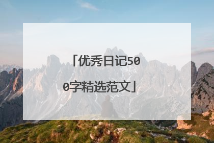 优秀日记500字精选范文