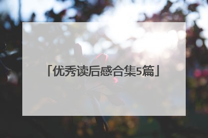 优秀读后感合集5篇