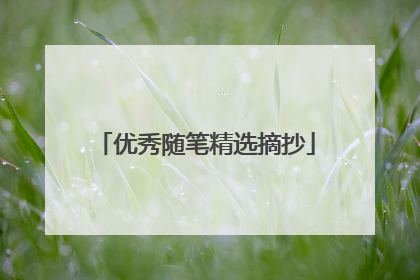 优秀随笔精选摘抄