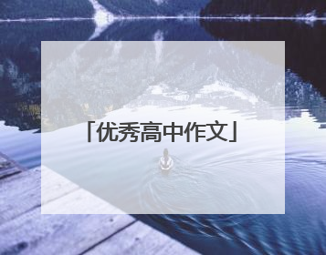 优秀高中作文