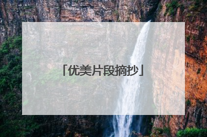 优美片段摘抄