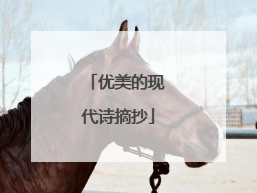 优美的现代诗摘抄