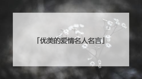 优美的爱情名人名言