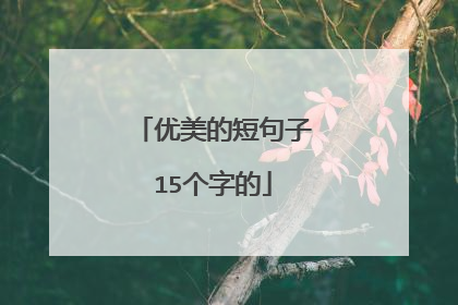 优美的短句子15个字的