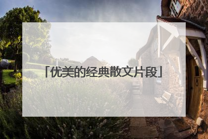 优美的经典散文片段