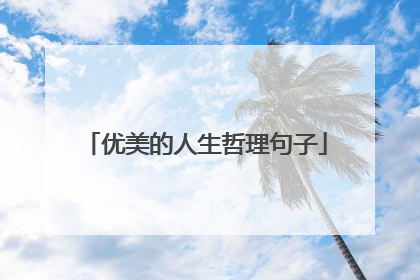 优美的人生哲理句子