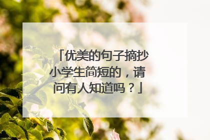 优美的句子摘抄小学生简短的，请问有人知道吗？