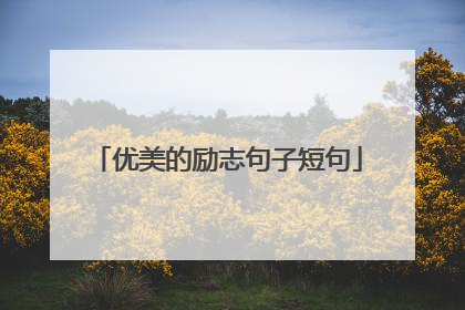 优美的励志句子短句
