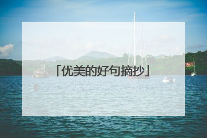 优美的好句摘抄