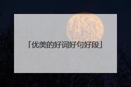 优美的好词好句好段