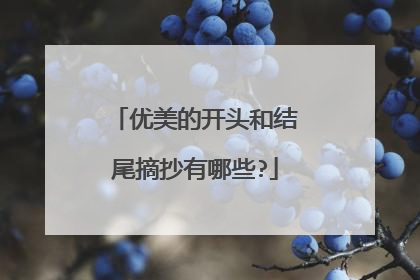 优美的开头和结尾摘抄有哪些?