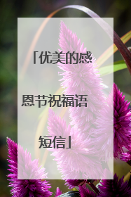 优美的感恩节祝福语短信