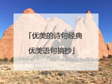 优美的诗句经典优美语句摘抄